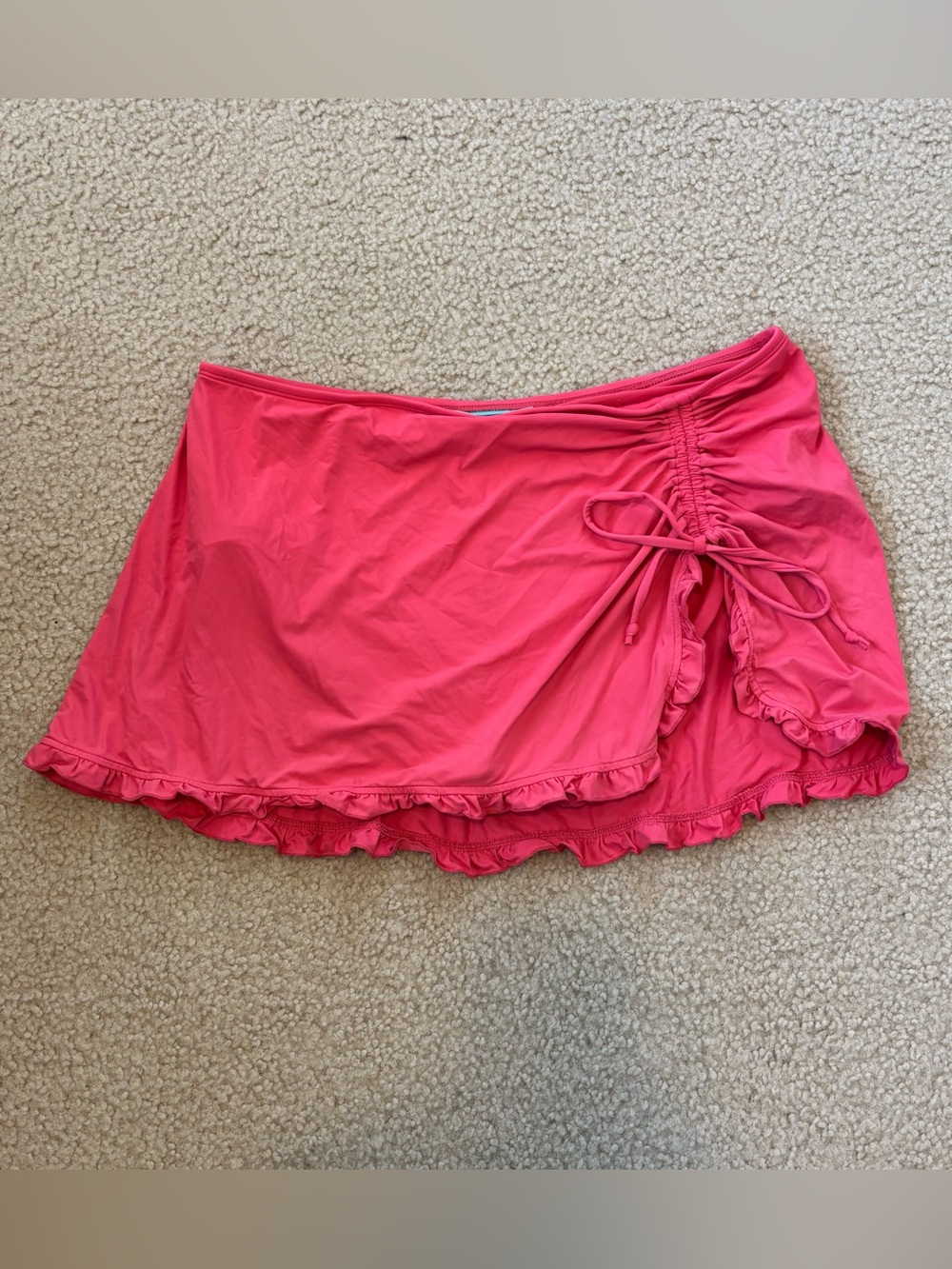 Beach House Pink Ruffled Swim Skirt with Side Tie Size 14